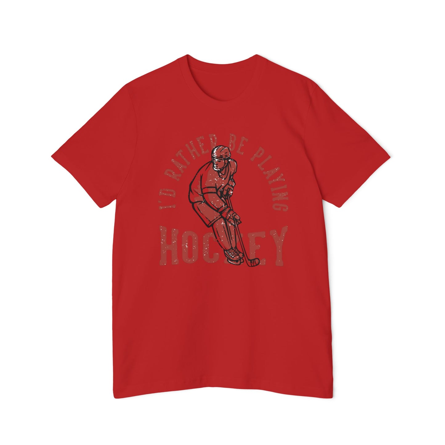 I'd Rather Be Playing Hockey T-Shirt — Vintage Hockey Player Tee