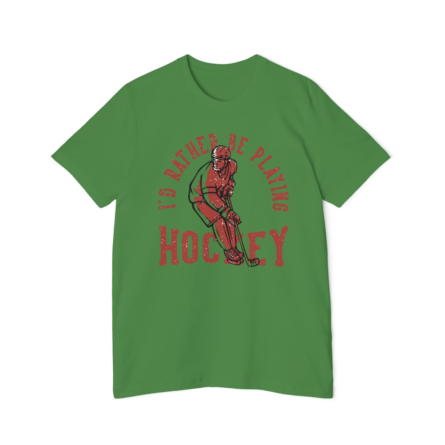 I'd Rather Be Playing Hockey T-Shirt — Vintage Hockey Player Tee