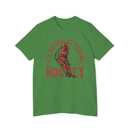 I'd Rather Be Playing Hockey T-Shirt — Vintage Hockey Player Tee