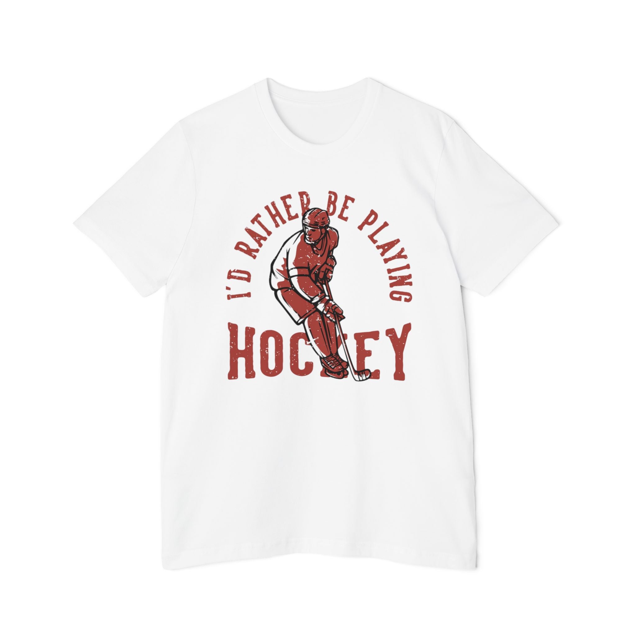 I'd Rather Be Playing Hockey T-Shirt — Vintage Hockey Player Tee