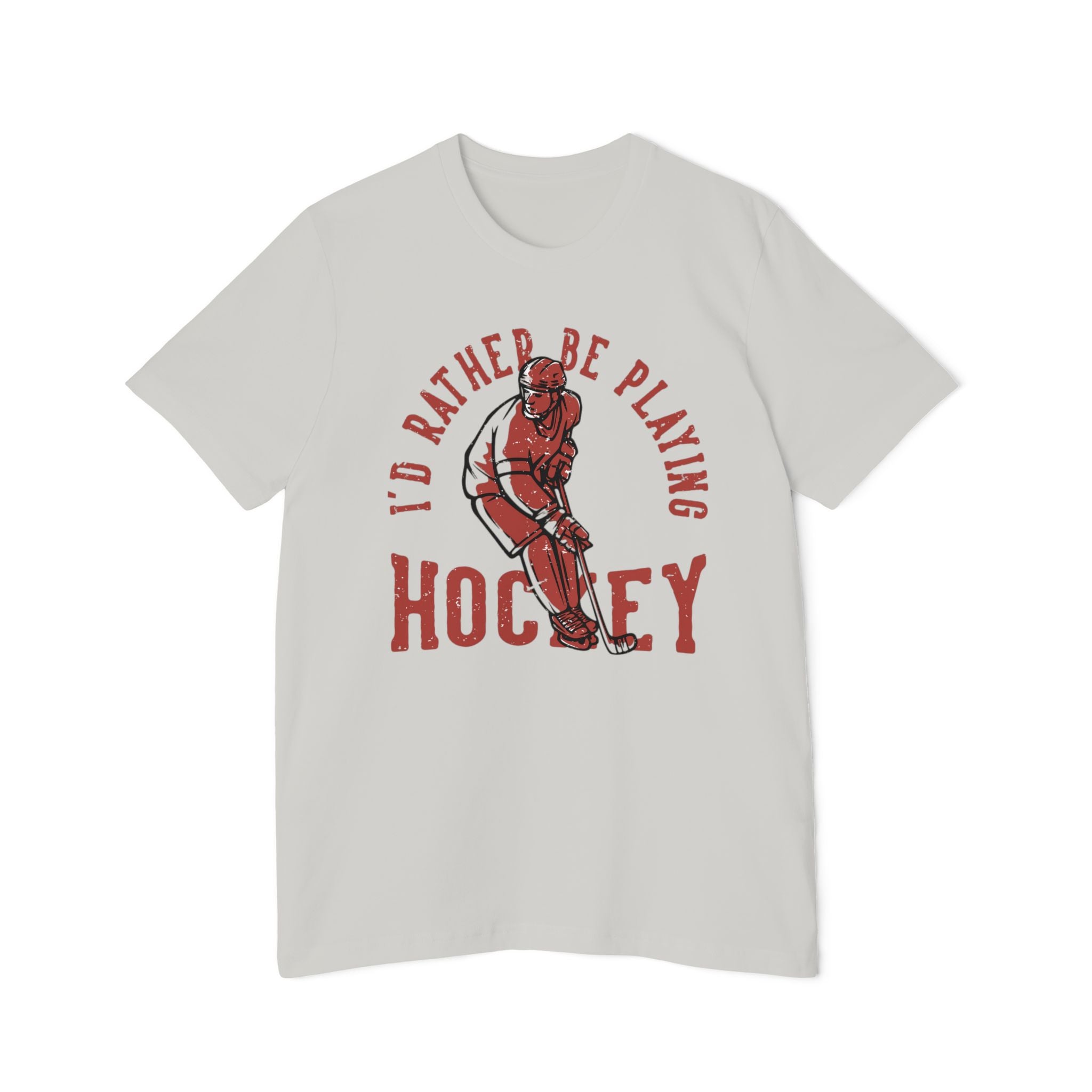 I'd Rather Be Playing Hockey T-Shirt — Vintage Hockey Player Tee