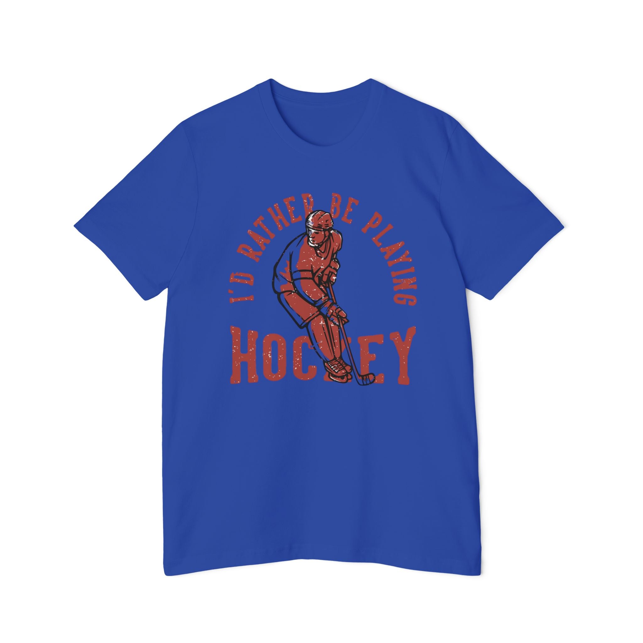 I'd Rather Be Playing Hockey T-Shirt — Vintage Hockey Player Tee