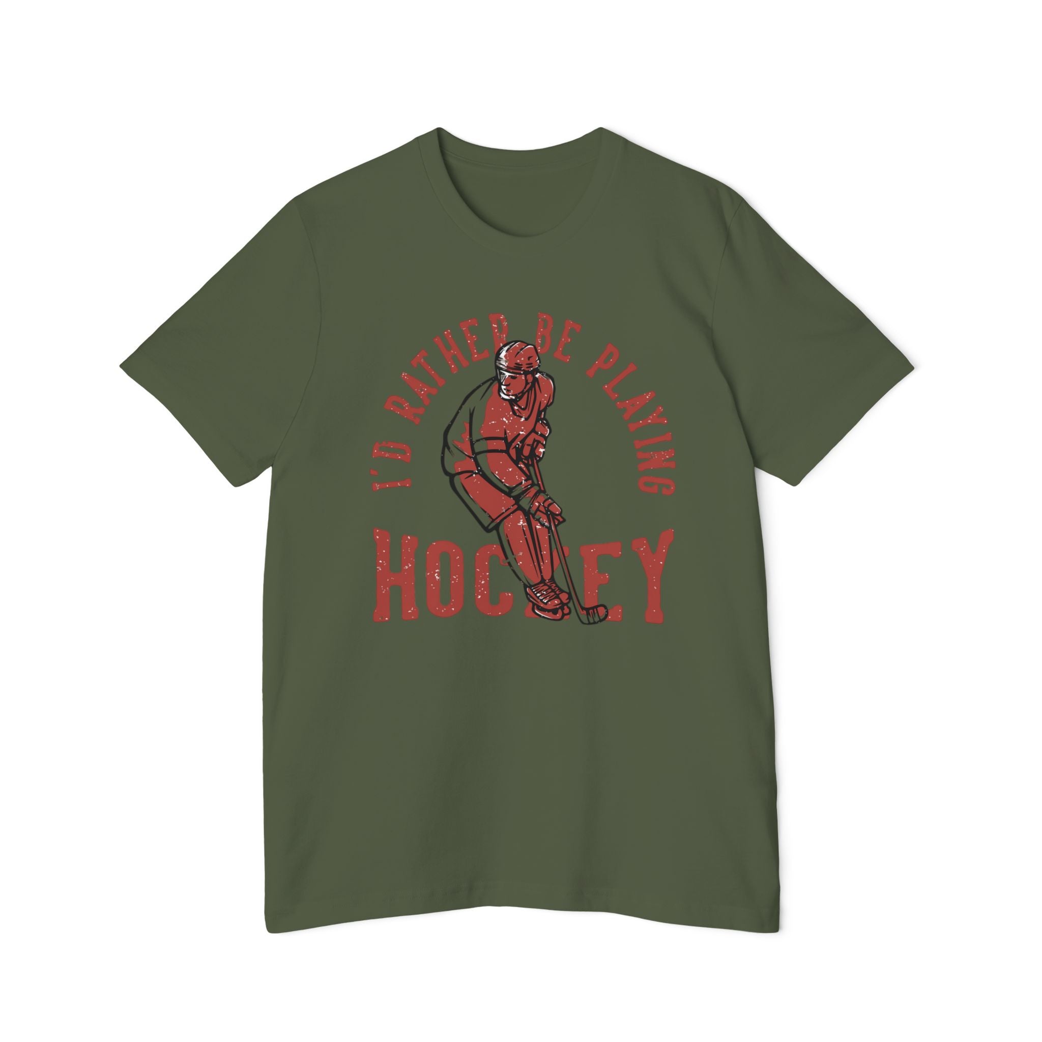 I'd Rather Be Playing Hockey T-Shirt — Vintage Hockey Player Tee