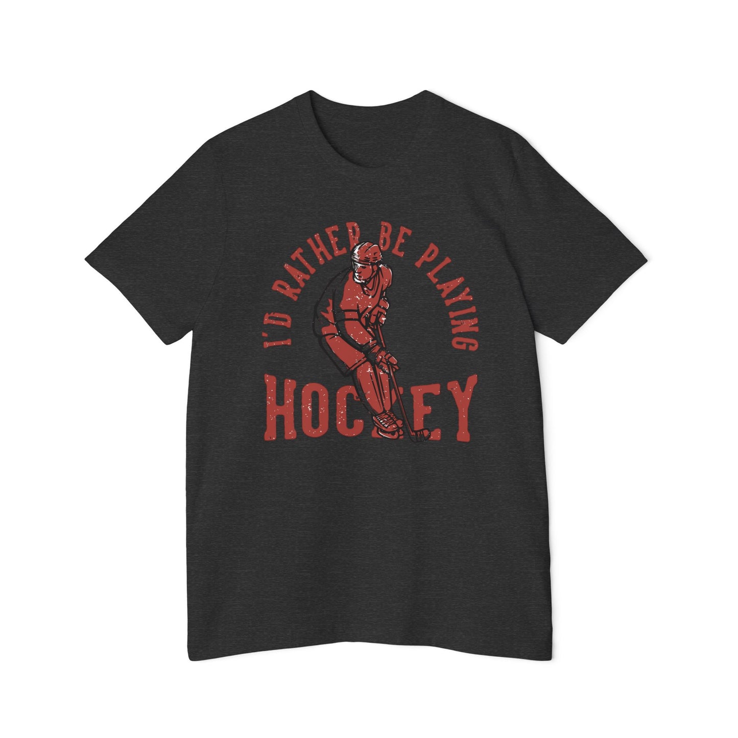 I'd Rather Be Playing Hockey T-Shirt — Vintage Hockey Player Tee