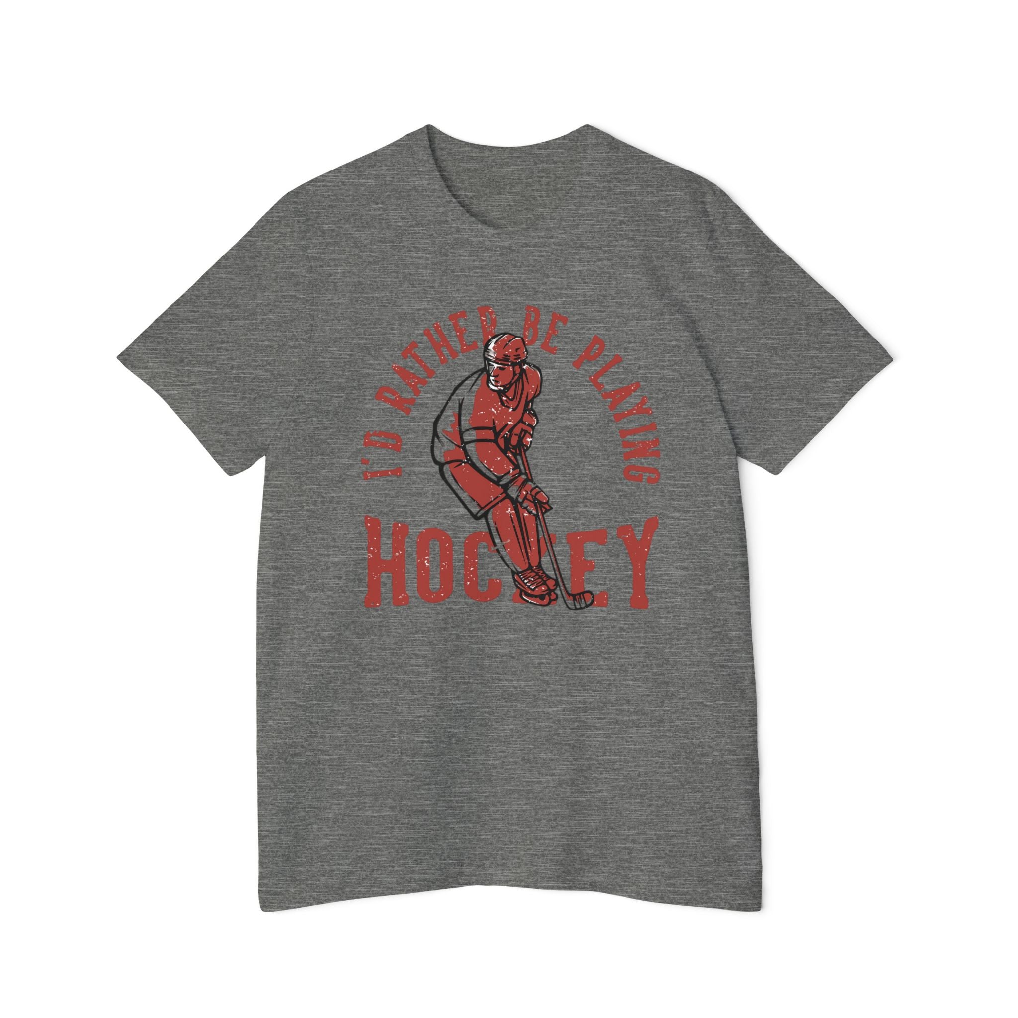 I'd Rather Be Playing Hockey T-Shirt — Vintage Hockey Player Tee