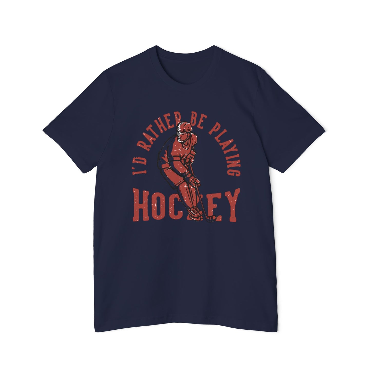 I'd Rather Be Playing Hockey T-Shirt — Vintage Hockey Player Tee