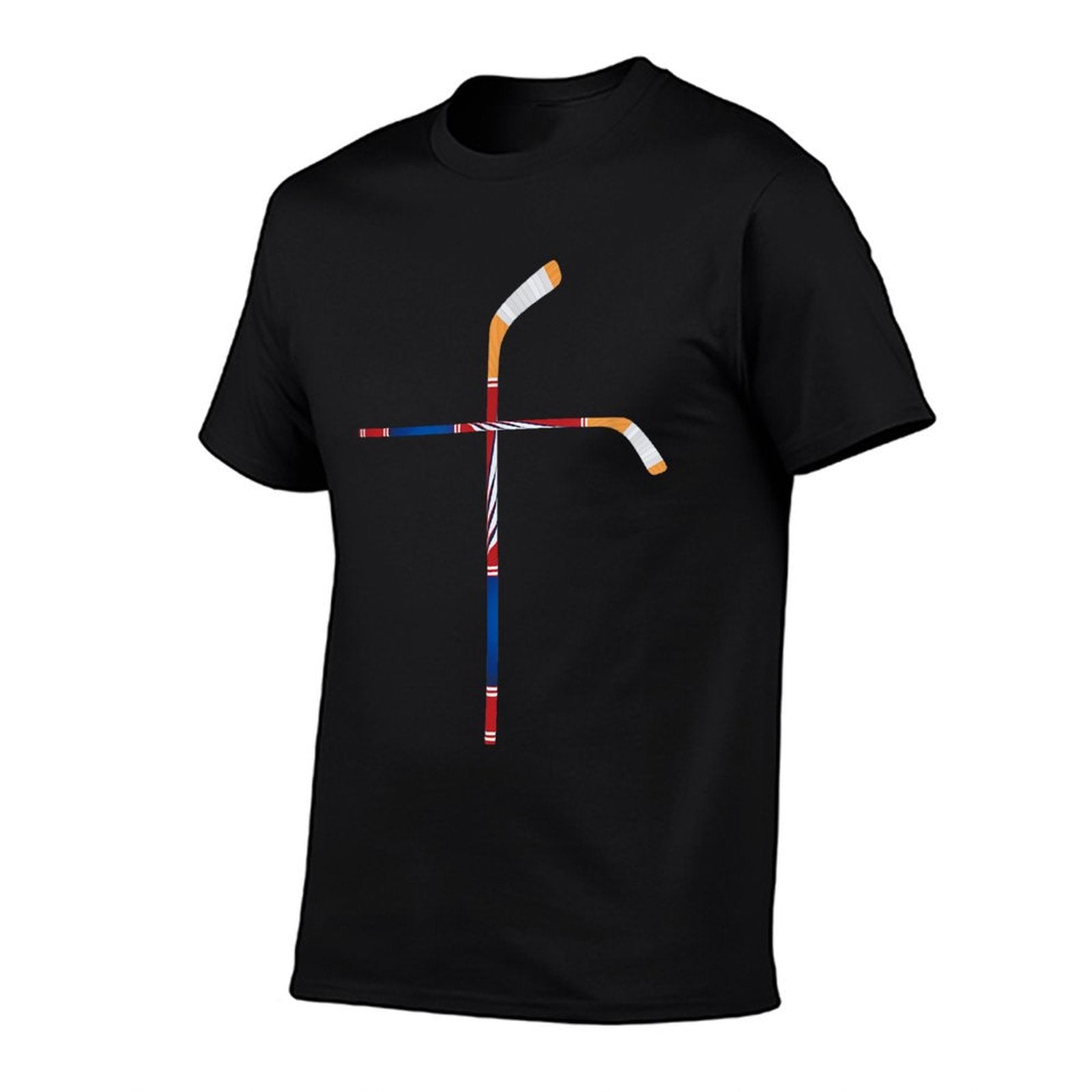 Christian Ice Hockey Sticks Cross Faith Sports T-Shirt