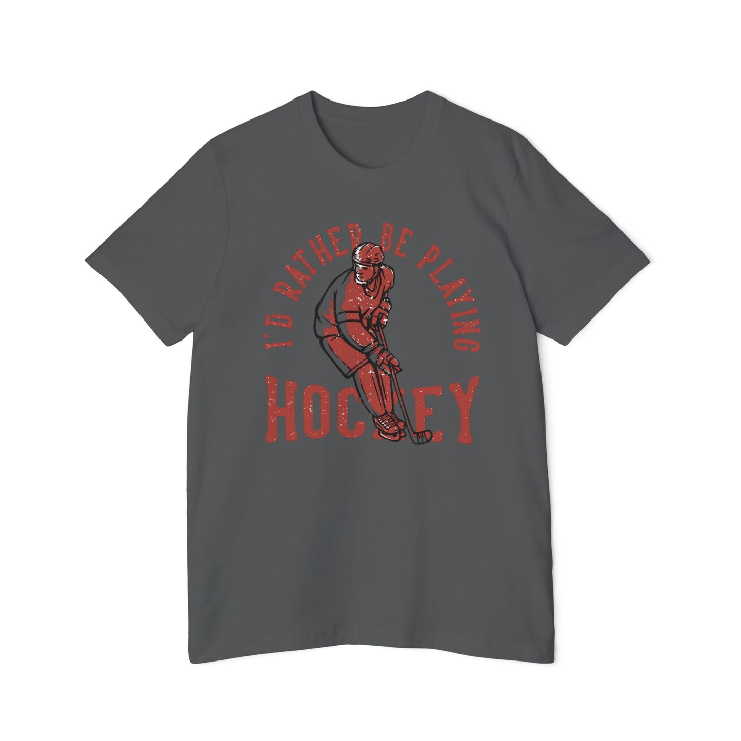 I'd Rather Be Playing Hockey T-Shirt — Vintage Hockey Player Tee