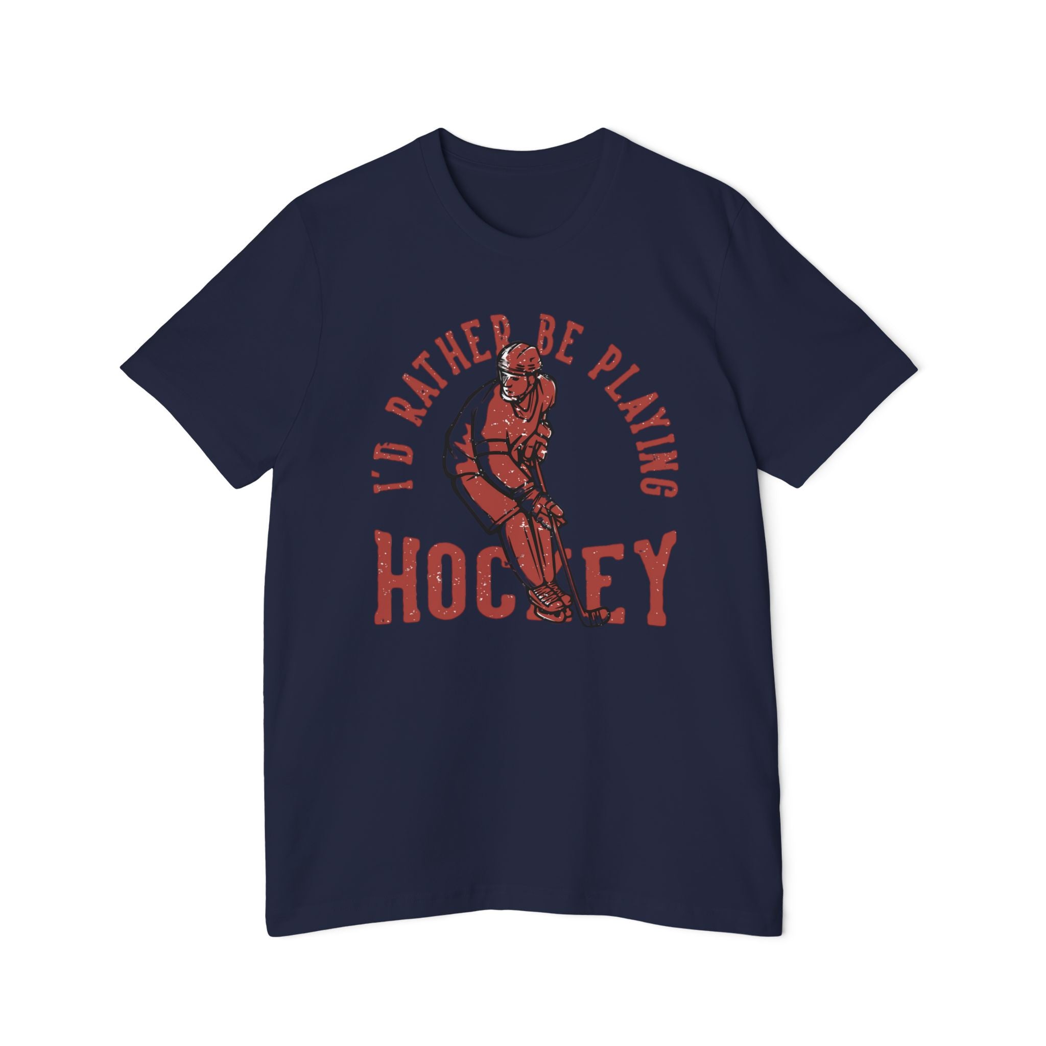 I'd Rather Be Playing Hockey T-Shirt — Vintage Hockey Player Tee