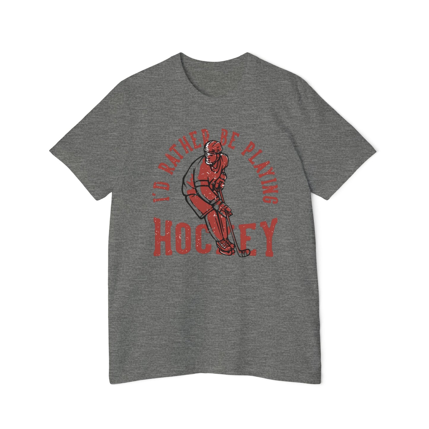 I'd Rather Be Playing Hockey T-Shirt — Vintage Hockey Player Tee