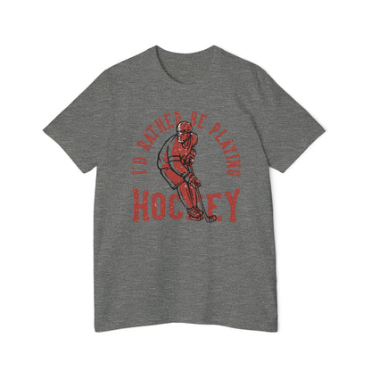I'd Rather Be Playing Hockey T-Shirt — Vintage Hockey Player Tee