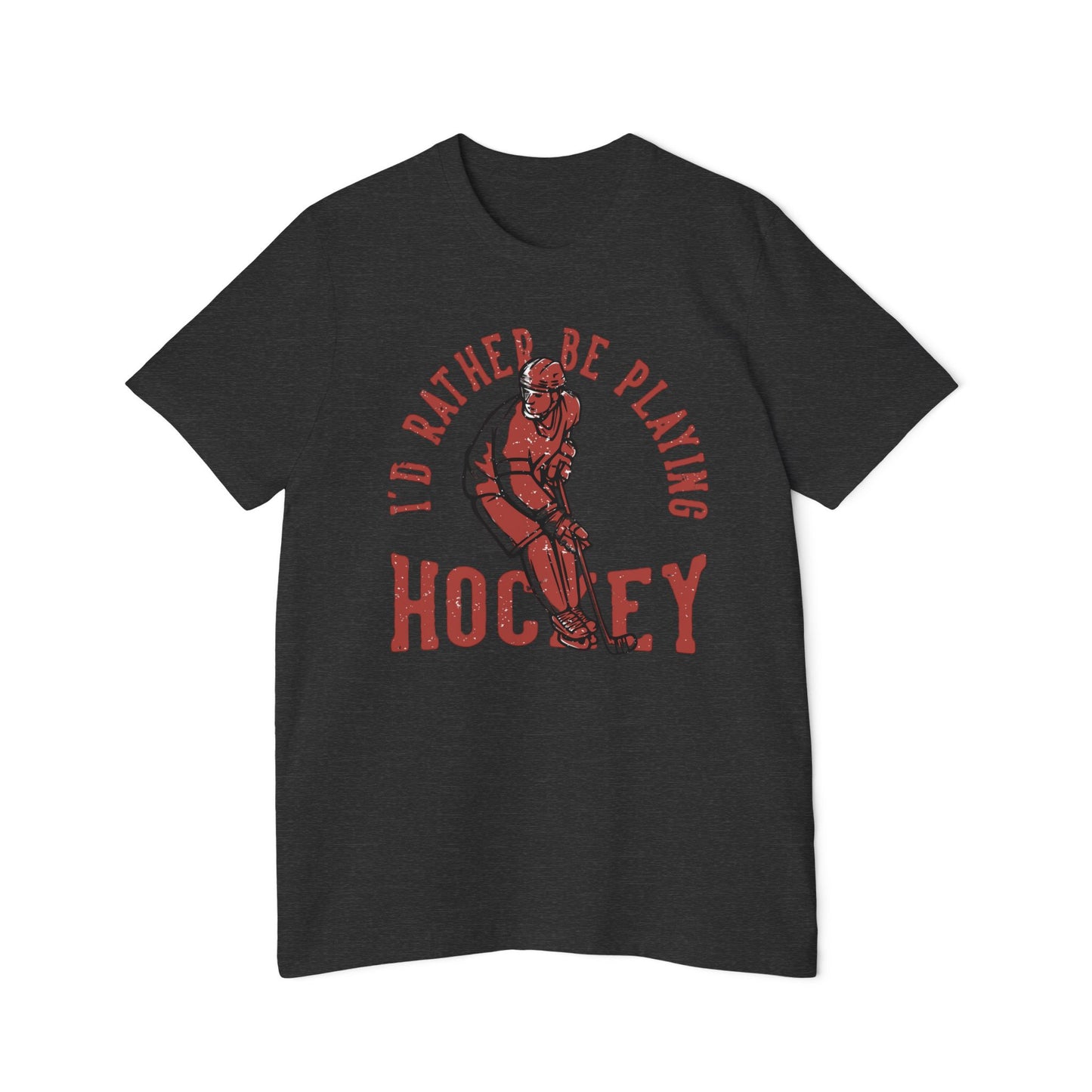 I'd Rather Be Playing Hockey T-Shirt — Vintage Hockey Player Tee