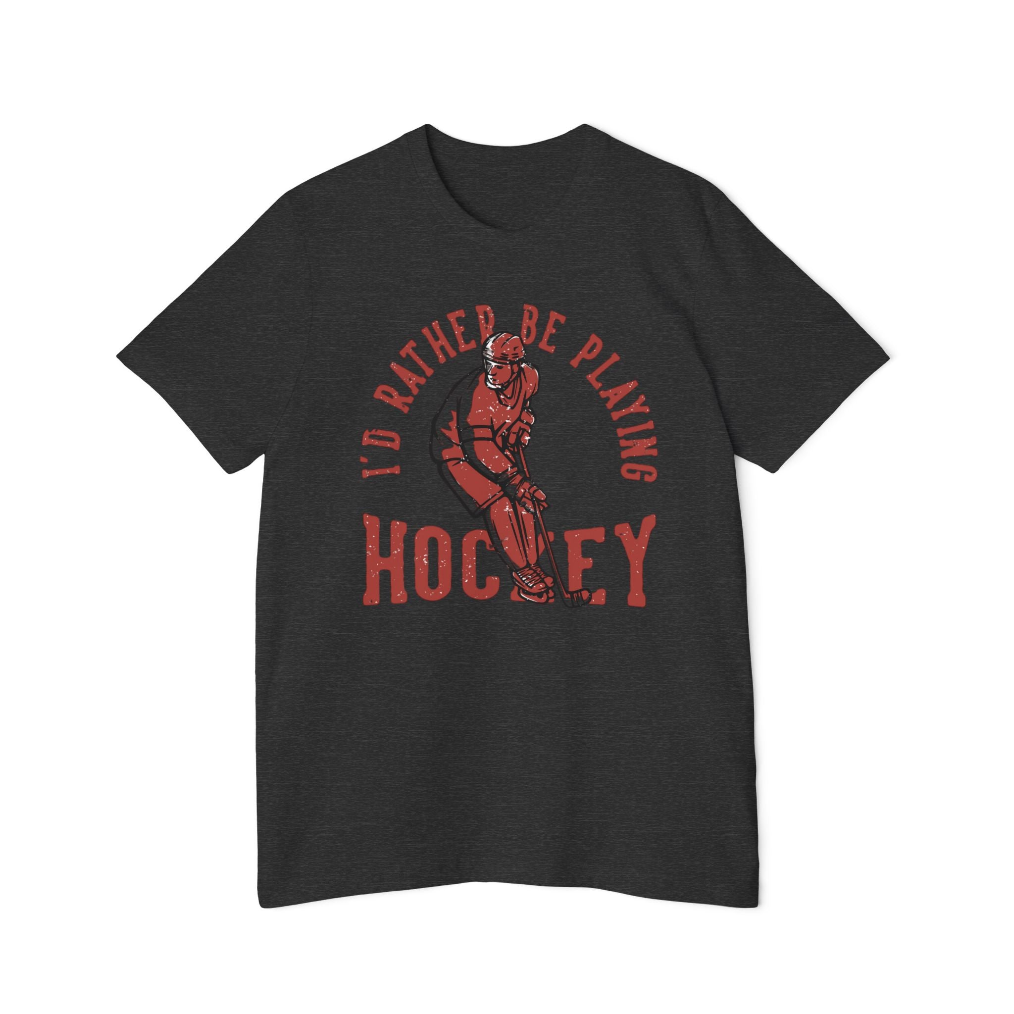 I'd Rather Be Playing Hockey T-Shirt — Vintage Hockey Player Tee