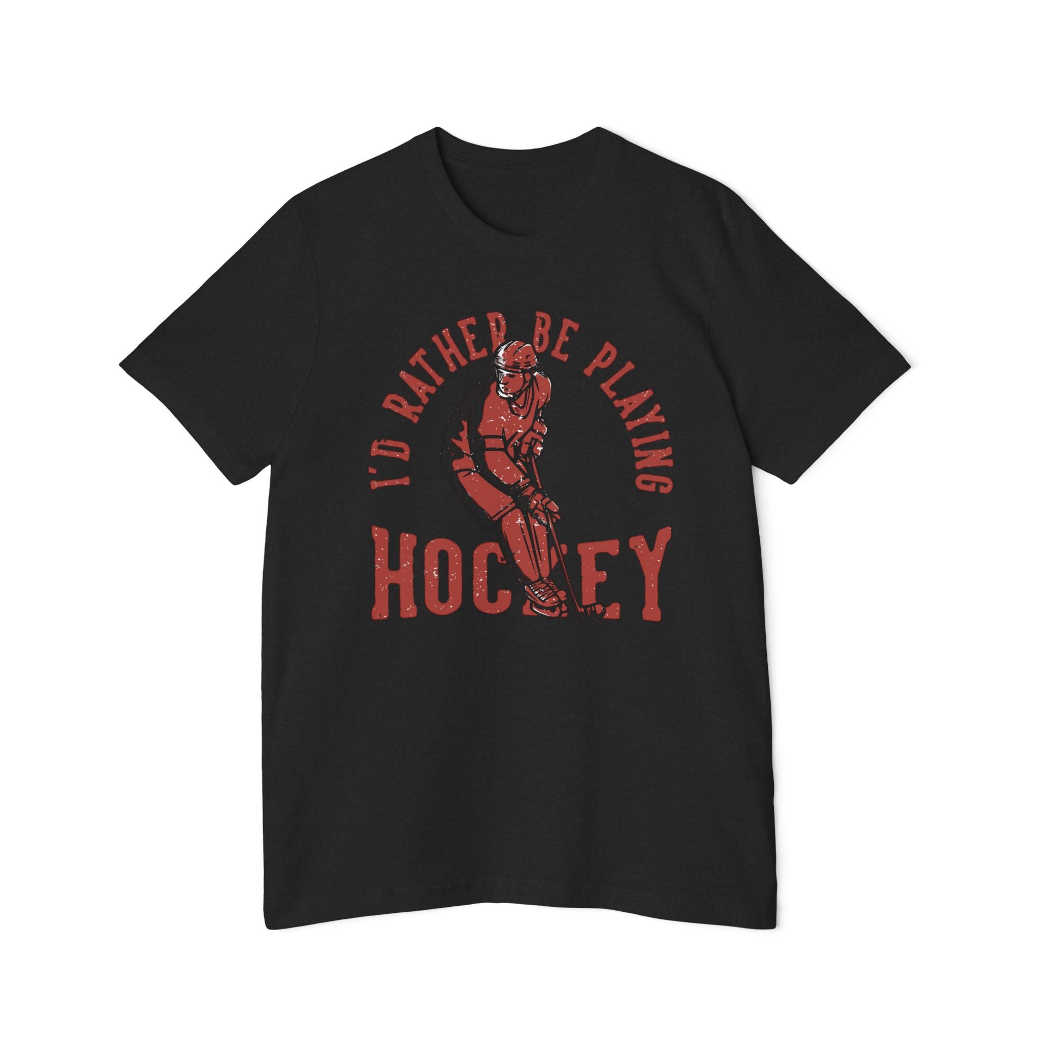 I'd Rather Be Playing Hockey T-Shirt — Vintage Hockey Player Tee