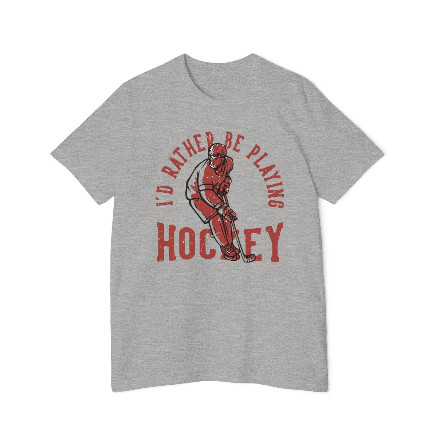 I'd Rather Be Playing Hockey T-Shirt — Vintage Hockey Player Tee